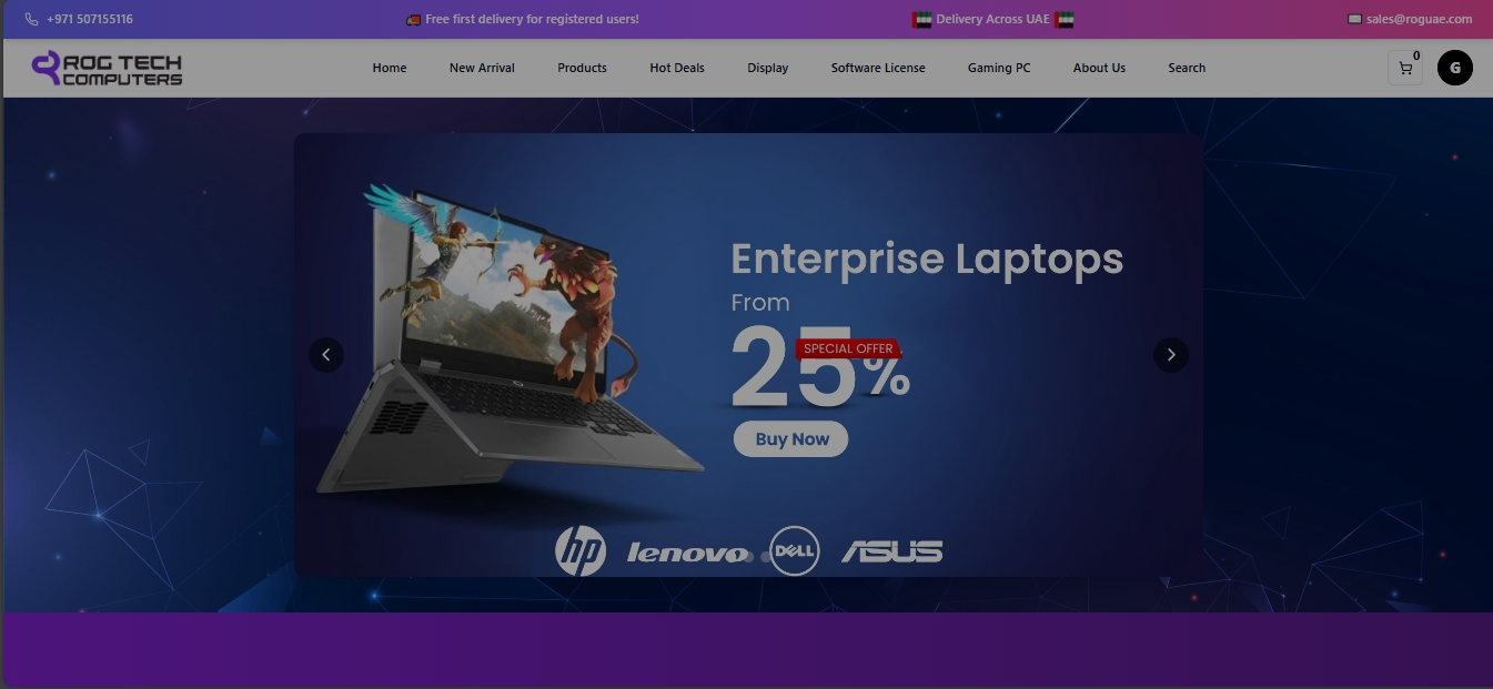 Rog Tech UAE E-commerce Site preview
